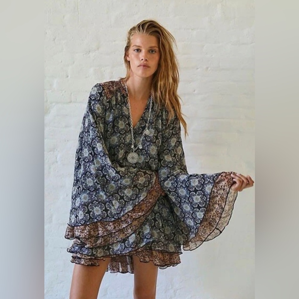 Free People Floral Mini Dress Size M NWT